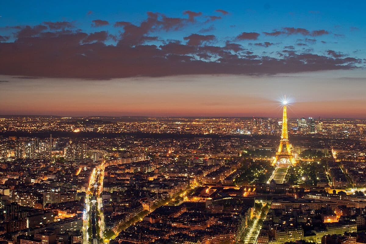 Paris and the Eiffel Tower seen from Tour Montparnasse